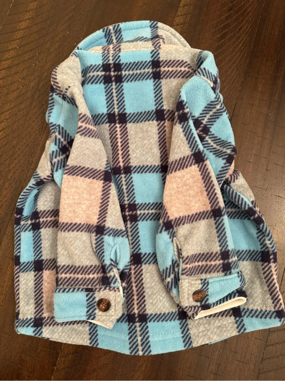 Carter's Plaid Fleece Button-Up Jacket in Blue & Gray